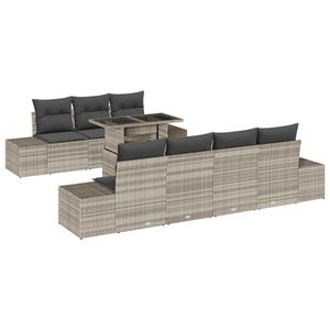 vidaXL Gartensofa-set mit Kissen 8 pcs Hellgrau und Dunkelgrau