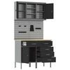 vidaXL Arbeitsschrankset mit Schubladen mit Regal 5 pcs Schwarz