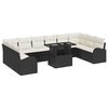 vidaXL Gartensofa-set 11 Stk. Schwarz und Creme Poly-Rattan