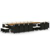 vidaXL 21-tlg. Garten-Essgruppe mit Kissen Schwarz Poly Rattan