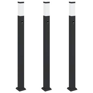 vidaXL Pollerleuchten mit Sensor 3 Stk. 110 cm Schwarz IP44