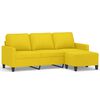 vidaXL 3-Sitzer-Sofa mit Hocker Hellgelb 180 cm Stoff