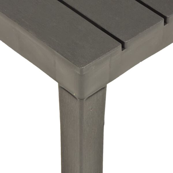 vidaXL Gartentisch Anthrazit 78&times;78&times;31 cm Kunststoff