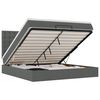 vidaXL Ottoman-Bett mit Matratze & LEDs Dunkelgrau 160x200 cm Stoff