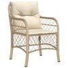 vidaXL 5-tlg. Garten-Essgruppe mit Kissen Beige Poly Rattan