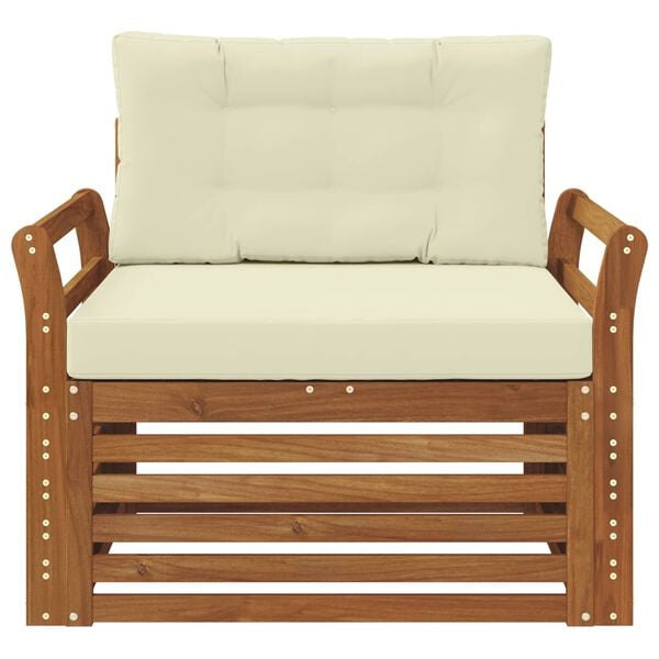 vidaXL Outdoor-Sofagarnitur Massives Akazienholz und Polyester Natur