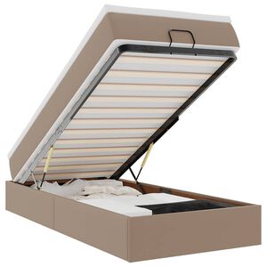 vidaXL Ottoman-Bett mit Matratze Cappuccino-Braun 90x200 cm Kunstleder