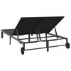 vidaXL Sonnenliege 2-Person Schwarz 60 x 200 x 27cm Poly-Rattan