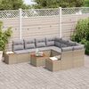 vidaXL Gartensofa-set mit Kissen 9 pcs Beige Poly Rattan