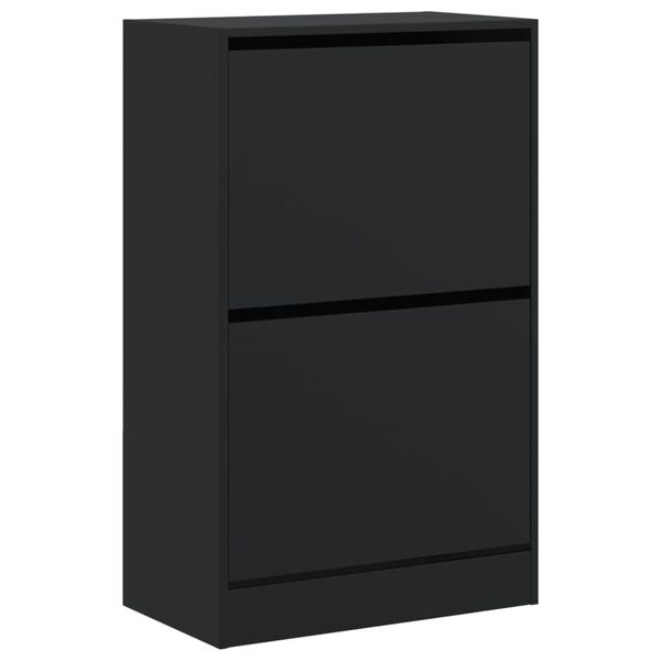 vidaXL Schuhschrank Schwarz 60x34x96,5 cm Holzwerkstoff