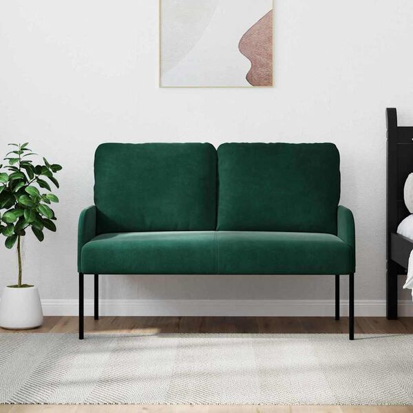 vidaXL Sofas mit Kissen 110cm Dunkelgr&uuml;n Sperrholz