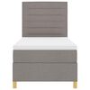 vidaXL Boxspringbett mit Matratze mit Kopfteil Taupe 90 x 200 cm Stoff
