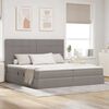 vidaXL Bett mit Stauraum und LED Taupe 200 x 200 cm Polyester
