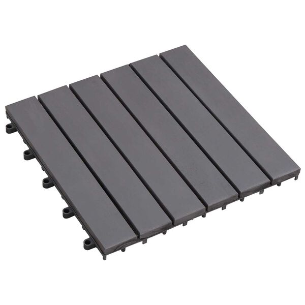 vidaXL Terrassenfliese 10 pcs Grau 30 x 30 cm Akazien-Hartholz