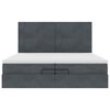 vidaXL Ottoman-Bett mit Matratzen & LEDs Dunkelgrau 200x200 cm Samt