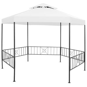 vidaXL Gartenpavillon 323x275x265 cm Wei&szlig; 180 g/m&sup2;
