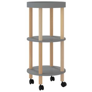 vidaXL Servierwagen 3 Etagen Grau 38x38x82cm Holzwerkstoff Kiefernholz