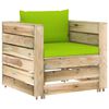 vidaXL 7-tlg. Garten-Lounge-Set mit Kissen Gr&uuml;n Impr&auml;gniertes Holz