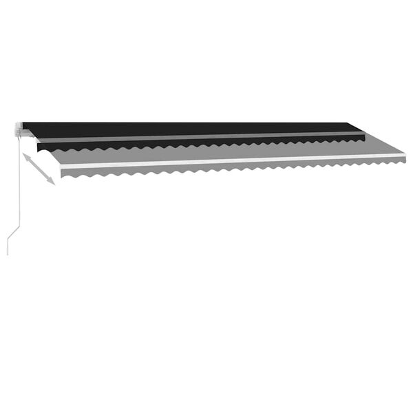 vidaXL Markise Manuell Einziehbar mit LED 600x300 cm Anthrazit