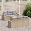 vidaXL Gartensofa-set mit Kissen 7 pcs Beige Poly-Rattan