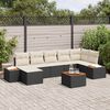 vidaXL Garten-Sofa-Set mit Kissen 8 pcs Schwarz Poly-Rattan