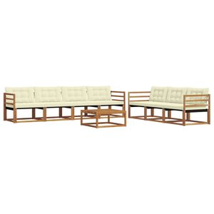 vidaXL Outdoor-Sofagarnitur mit Kissen 8 pcs Natur und Creme
