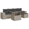 vidaXL 6-tlg. Garten-Sofagarnitur mit Kissen Hellgrau Poly Rattan
