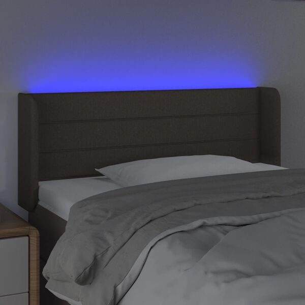 vidaXL LED Kopfteil Taupe 103x16x78/88 cm Stoff