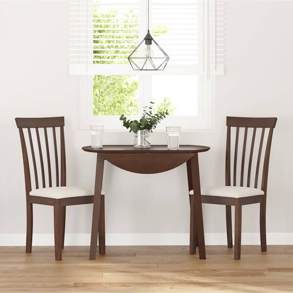 vidaXL Esszimmerstühle mit Kissen 2 Stk. Braun Massivholz Gummibaum