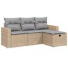 vidaXL 4-tlg. Garten-Sofagarnitur mit Kissen Beigemischung Poly Rattan