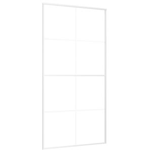 vidaXL Schiebet&uuml;r ESG Glas und Aluminium 102,5x205 cm Wei&szlig;