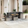 vidaXL 7-tlg. Garten-Sofagarnitur mit Kissen Grau Poly Rattan