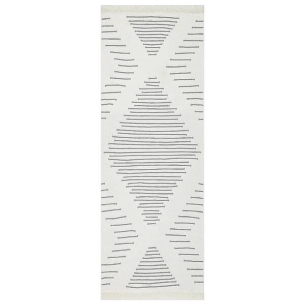 vidaXL Teppich Dunkelgrau 100x300 cm Baumwolle