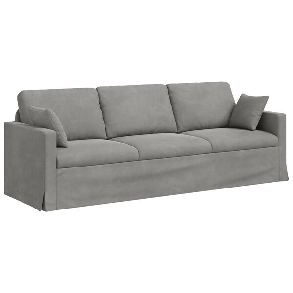 vidaXL Sofa 2 pcs Hellgrau 228 x 78 x 80 cm Samt