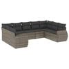 vidaXL 9-tlg. Garten-Sofagarnitur mit Kissen Grau Poly Rattan