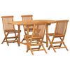 vidaXL Garten Essgruppe 5 stk. Braun Massivholz Teak