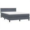 vidaXL Boxspringbett mit Matratze Dunkelgrau 160x210 cm Samt