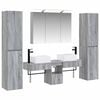 vidaXL Badezimmerm&ouml;bel-Set 6 pcs Grau Sonoma Ingenieurholz und Glas