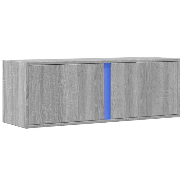 vidaXL TV-Wandschrank mit LED-Beleuchtung Grau Sonoma 100x31x35 cm