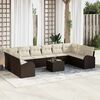 vidaXL Sofa Set mit Kissen 11 pcs Braun Polyrattan