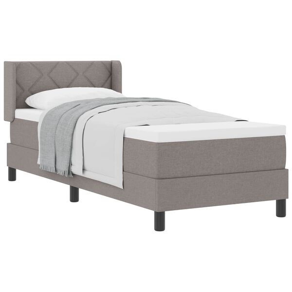 vidaXL Boxspringbett mit Matratze mit Kopfteil Taupe 200 x 80 cm Stoff