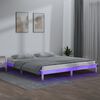 vidaXL Massivholzbett mit LEDs Weiß 140x190 cm
