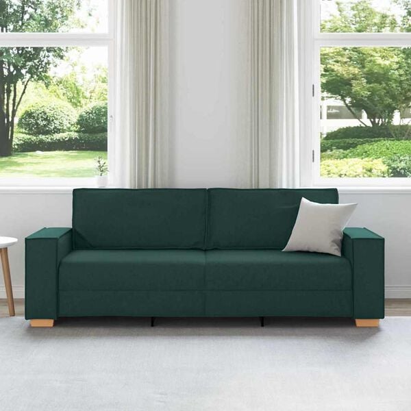 vidaXL Sofa Dunkelgr&uuml;n 220 x 78 x 84 cm Stoff