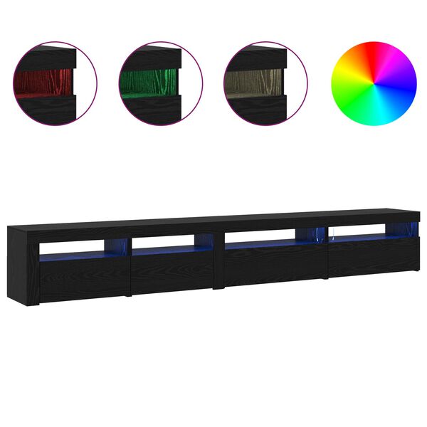 vidaXL TV-Schrankset 3 pcs Schwarz Eichen-Optik 270 x 35 x 40 cm