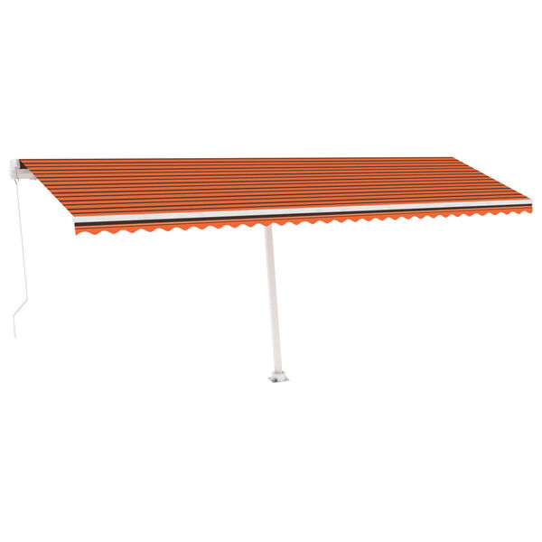 vidaXL Markise Manuell Einziehbar mit LED 600x300 cm Orange Braun