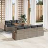 vidaXL Garten-Sofa-Set mit Speicher 8 pcs Grau Poly Rattan