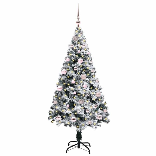 vidaXL K&uuml;nstlicher Weihnachtsbaum mit 150 LEDs mit St&auml;nder Wei&szlig; 150 cm