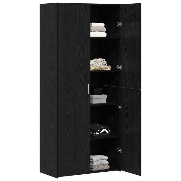 vidaXL Highboard 2 pcs Schwarz Eichen-Optik 80 x 42 x 185 cm