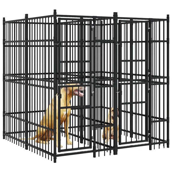 vidaXL Outdoor-Hundezwinger Stahl 3,69 m&sup2;