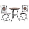 vidaXL 3-tlg. Bistro-Set Mosaik Keramik Orange / Grau
